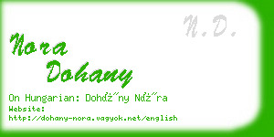 nora dohany business card